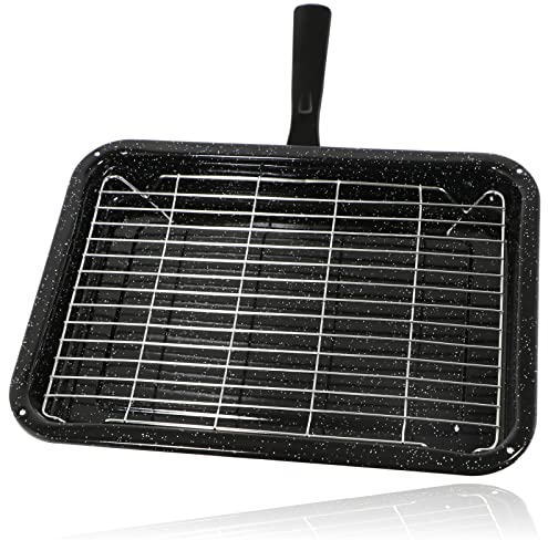 Spares2go Small Grill Pan, Rack & Detachable Handle for Zanussi Oven Cookers