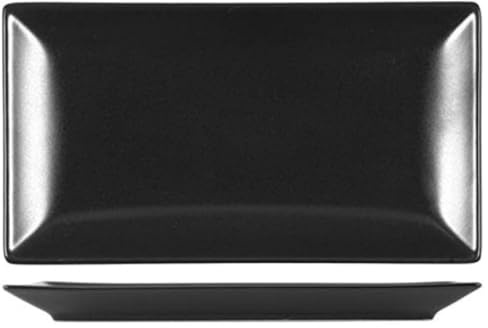 H&H Boston Piatto Rettangolare 25 x 15, Nero, Stoneware