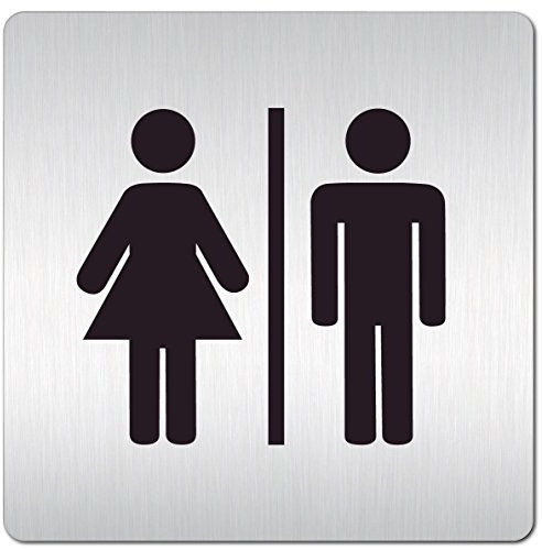 Kinekt3d Leitsysteme - Plaque de Porte - Toilettes WC - XXL - Panneau de Porte - Panneau en Aluminium épais de 1,5 mm 125 x 125 mm