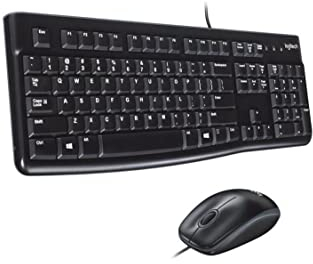 Logitech MK120 Kabelgebundenes Set mit Tastatur und Maus für Windows, Französisches AZERTY-Layout - Schwarz