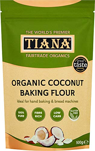 TIANA Fairtrade Organic Coconut Flour, Premium Quality and Low-Carb, 500g