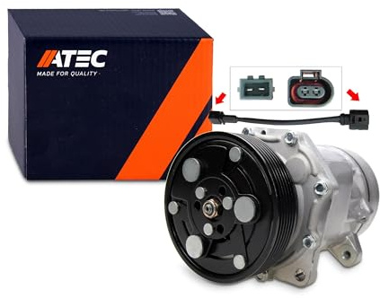 ATEC Germany Kompressor Klimaanlage mit Riemenscheibe für SANDEN SD7V16 | Kompatibel mit: AUDI A3, TT, FORD GALAXY I, SEAT ALHAMBRA, CORDOBA, IBIZA II, LEON, TOLEDO I, SKODA OCTAVIA I