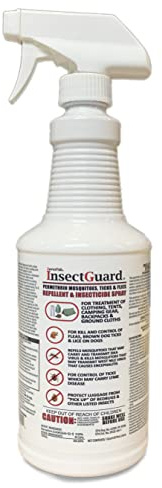 InsectGuard Permethrin Mosquitoes, Ticks and Flies Repellent & Insecticide Spray Quart (32oz)