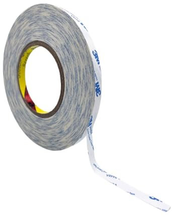3M 9448A Cinta adhesiva de doble cara de tela, cinta adhesiva de doble cara fina, 50 metros, grosor 0,160 mm, alto rendimiento (50 m x 9 mm)