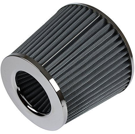 Universel et de Haute Performance - Kit Filtre Air Admission Cône Finition Chrome pour Voiture de Sports
