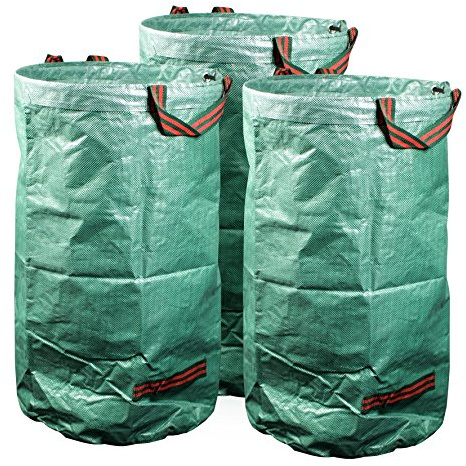 mgc24 Gartensack 120 Liter Laubsack Gartenabfallsack Rasensack, 3 Stück | Sack für Gartenabfall, Laub, Rasenschnitt - stabil, faltbar, langlebig, aus robustem Polypropylen Gewebe 150 g/m²