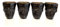 SHATCHI Set of 4 Halloween Black Shot Glasses with Spooky 3D Skull Shape Party Tableware Drink Accessories, 4 Glasses (Pack of 1)