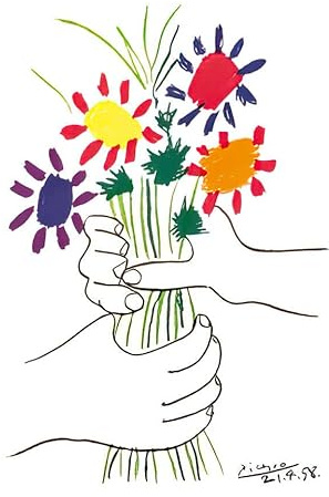 Kunstdruck/Poster: Pablo Picasso Blumenstrauß - hochwertiger Druck, Bild, Kunstposter, 60x80 cm
