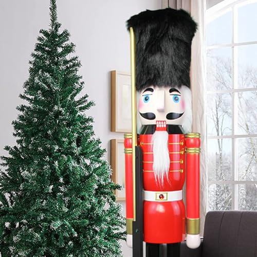 ECOM-CDL 4-Füße/5-Feet/6-Feet Riesen Holz Nussknacker König/Soldier - Rot