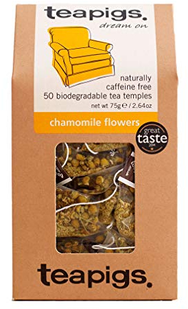 teapigs Chamomile Flowers Tea - Caffeine-Free Chamomile Tea Bags with Whole Flowers - Calming and Herbal Blend - 50 Temples