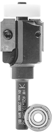 ENT 20330 Abrundfräser und Viertelstabfräser HW, Schaft (S) 8 mm, Durchmesser (D) 26 mm, (NL) 19,5 mm, (R) 2 mm, (ØKL) 22/16 mm, mit 2 Kugellager
