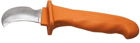 Klein Tools 1571INS Lineman's Insulated Skinning Knife, Made in USA, with Tempered Steel Blade, Durable Two-Layer Insulation, and VDE Certification