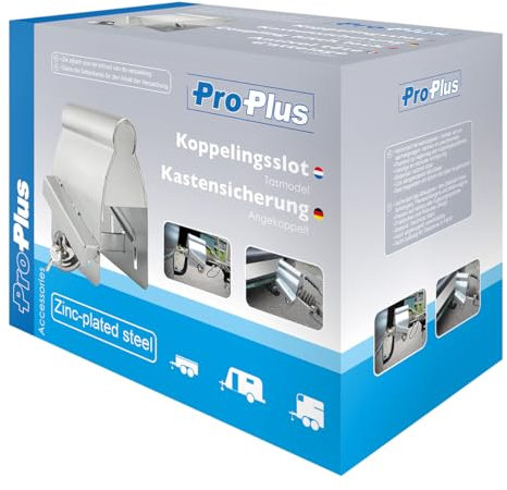 ProPlus 341326S Antivol Tête d'Attelage Mobile avec Cadenas Disques Métal