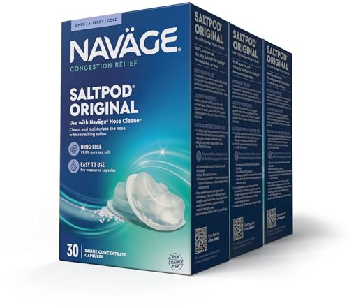 Navage® Salt Pods Refills (90 SaltPods) - Pre-Measured Saline Nasal Original Pods, Clear Mucus, Irritants & Allergens for Breathable, Comfortable Sinuses - Designed Nasal Irrigation System