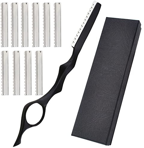 Hairstyling-Rasierer aus Edelstahl, lackiert, Ausdünnungs-Rasiermesser, für Federschnitte, professionelles Design