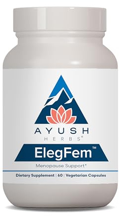Ayush Herbs ElegFem - Menopause Supplements for Women, Hormone Balance for Women, Perimenopause Natural Hormone Support, Hot Flash Support with Cohosh - 60 Vegetarian Capsules (1 Count)