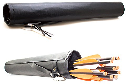 SAS Leather Tube Hip Quiver Arrow Holder with Belt Clip