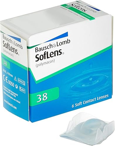 SofLens 38, Monatslinsen, 6 Stück, -7,50 Dpt | Bausch + Lomb, Sphärische Monatslinsen, Proteinabweisende Oberfläche, Hydrogel-Kontaktlinse, BC 8.4 mm, DIA 14 mm