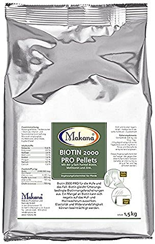 Makana Biotin 2000 PRO Pellets für Pferde, 1,5 kg Beutel
