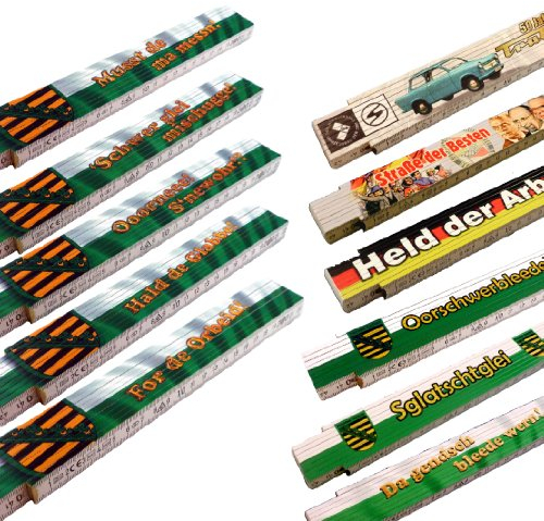 Sachsen Artikel Metro plegable con diseño a elegir, estampado Sglatschtglei, 2 m