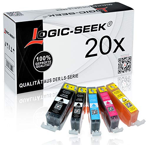 20 Patronen MIT CHIP kompatibel zu PGI-525BK , CLI-526C , CLI-526M , CLI-526Y und CLI-526BK