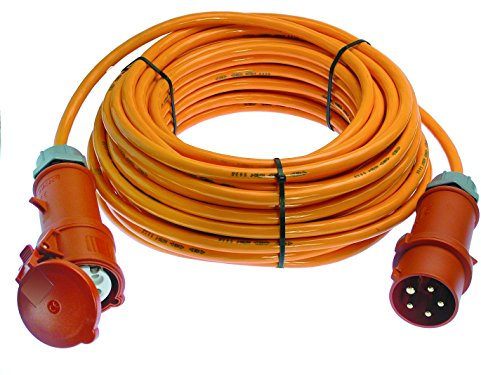 as - Schwabe Starkstrom Verlängerungskabel 50 m H07BQ-F 5G6 - CEE Phasenwendestecker - 400V, 32A, 6h, ca. 22kW - Für Baustelle, Garten, Außenbereich - 5-polig - IP44 - Made in Germany, 59644