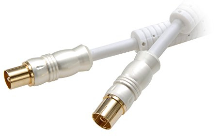 Vivanco STC HQAV15-N Absorber TV/RD Antennenkabel (1,5 m, Schirmung 3-fach, 110dB) mit Ferritkern weiß