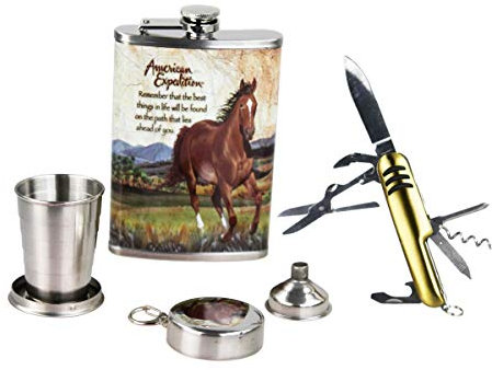 GMMH Original Juego de petaca LN 35-14 Acero con Cierre de Rosca Flask 240 ml