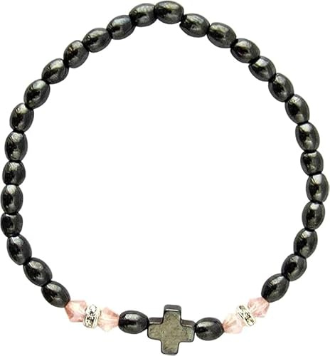 IconsGr Corde de prière chrétienne orthodoxe Komboskoini faite à la main en hématite avec croix