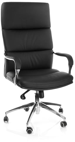 hjh kontor kontorsstol kontorsstol datorskrivbord stol BRUNELLO 20 konstläder hög ergonomisk ryggstöd bekväm vadderad design med armstöd lutningsmekanism svart