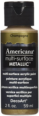 DecoArt Americana Multi Surface Satin Metallic Bottle Paint, Acrylic, Champagne, 59 ml (Pack of 1)