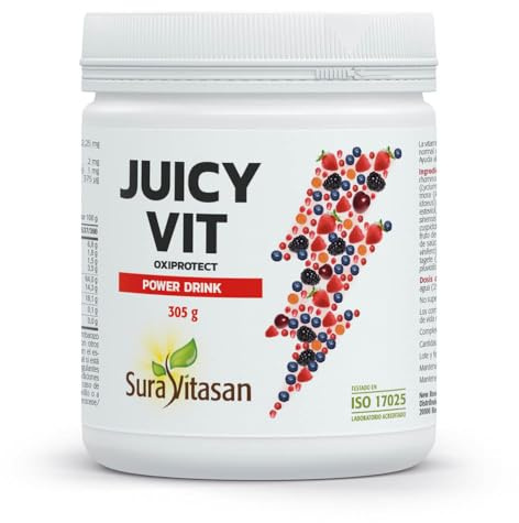 SURA VITASAN Juicy Vit Oxiprotect Superalimentos en Polvo 305 g | Frutos Orgánicos Liofilizados con Prebióticos y Nutracéuticos, para Soporte Inmunitario y Protección Antioxidante