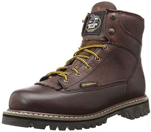 Georgia Boot Waterproof Lace-To-Toe Work Boot, Chocolate, Size 11(M)
