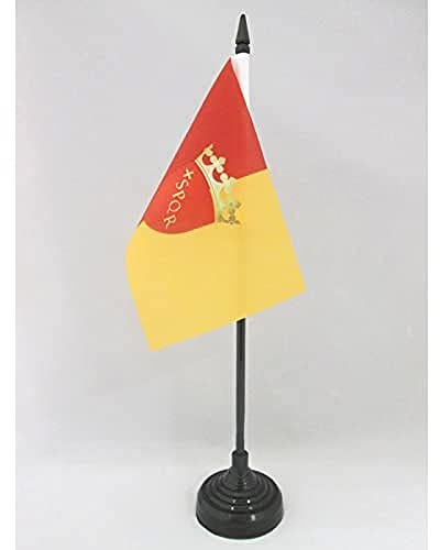AZ FLAG - Tischflagge Rom Mit Waffen - 15x10 cm - Roma Tischfahne 10 x 15 Cm - Flaggen