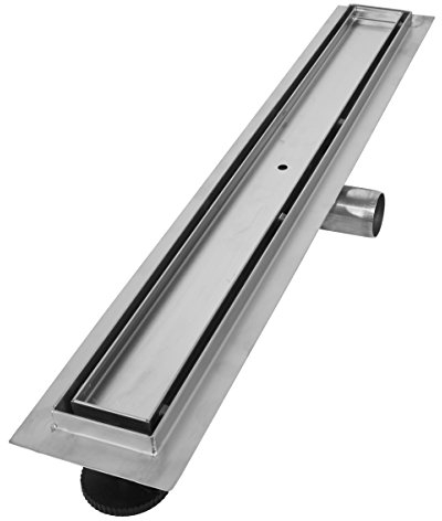 VILSTEIN Duschrinne 80cm | Befliesbar | Edelstahl Bodenablauf Komplettset | Extra flach | Siphon mit Geruchsstop | Haarsieb