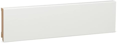 KGM Sockelleiste Modern Massivholz - Weiß, 2400 x 16 x 78 mm, 1 Stück | Fußleiste, Kiefer, lackiert, für Wohnräume, Flure & Büros, ExPress-Clip-Montage, Made in Germany