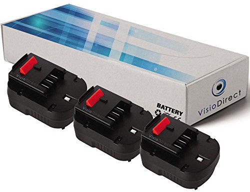 Lot de 3 Batteries pour Black et Decker HP122K perceuse à Percussion 3000mAh 12V - Visiodirect -