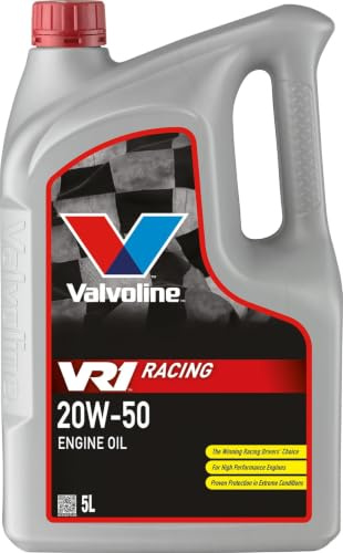 Valvoline Olio Motore VR1 Racing 20W-50 5L Lubrificante Auto Minerale, formulato per auto ad alte prestazioni con motori a benzina turbo e non.