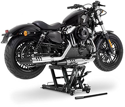 ConStands - Motorrad-Hebebühne kompatibel mit Chopper/Custombike Custom Hydraulisch Sicherung Schwarz CB58123