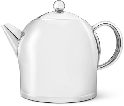 Bredemeijer Edelstahl Teekanne Minuet Santhee (2.0 Liter) – hitzebeständig & spülmaschinenfest, hält Ihren Tee optimal isoliert warm & aromatisch, doppelwandig