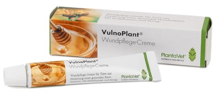 PlantaVet VulnoPlant | 45 g | Wundpflege-Creme für Tiere mit Honig & Pflanzenextrakten | Mit Heilpflanzen und Honig
