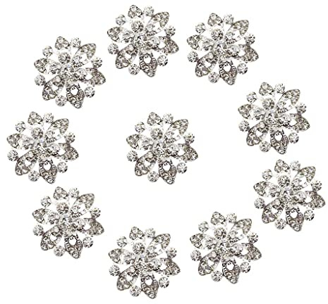 Phenovo Strass Blume Nähen Buttons DIY 22mm 10 Stück