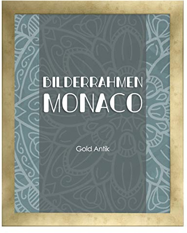 Homedeco-24 Fotorahmen Monaco 60x90 cm Bilderrahmen Gold Antik Posterrahmen