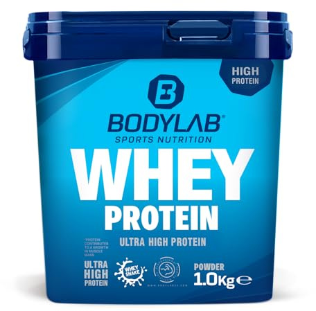 Bodylab24 Whey Protein Pulver, Banane, 1kg | Bis zu 24 g Protein pro Portion, hochwertiges Molkenprotein, perfekt löslich, ideal für Protein Shakes rund ums Training