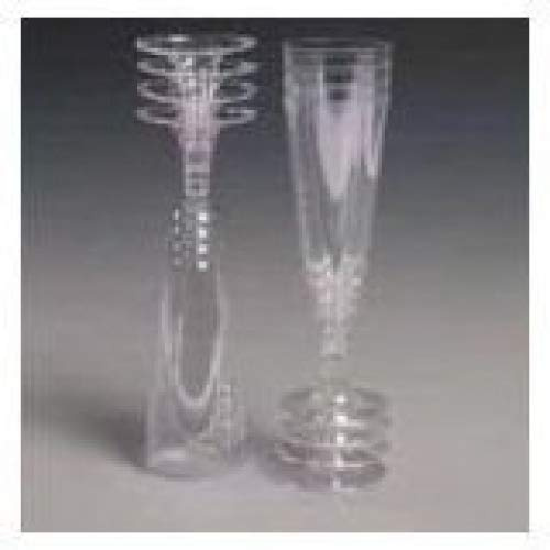 96 Two Piece Clear Plastic Champagne Flutes 150ml