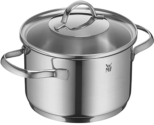 WMF Provence Plus Kochtopf klein 16cm, Glasdeckel, Fleischtopf Induktion 2l, Cromargan Edelstahl poliert, unbeschichtet, backofengeeignet