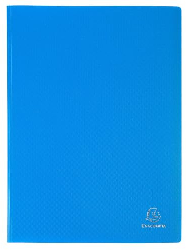 Exacompta Cod. 8562E 1 portalistino OPAK 60 buste goffrate antiriflesso 120 facciate per formato A4 dimensioni 24X32cm copertina in polipropilene flessibile colore azzurro