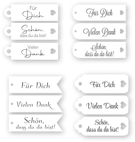 Geschenkanhänger Papieranhänger Gift Tag Tags Etiketten Schön, dass Du da bist Vielen Dank Für Dich Hochzeit Taufe Geburt Geburtstag Kommunion Konfirmation