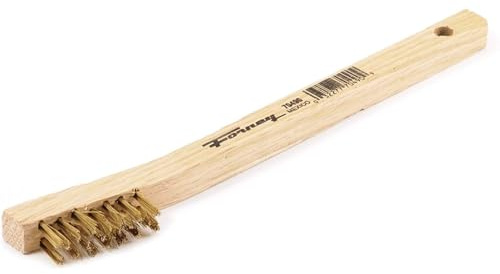 Forney 70490 Cepillo para rayar alambre, latón con mango de madera, 7-3/4 pulgadas por .006 pulgadas, 70490