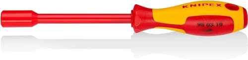 KNIPEX Steckschlüssel, VDE-geprüft 237 mm, 98 03 10 | Mit Schraubendreher-Griff isoliert mit Mehrkomponenten-Hüllen